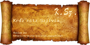 Kránitz Szilvia névjegykártya