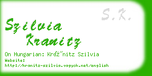 szilvia kranitz business card